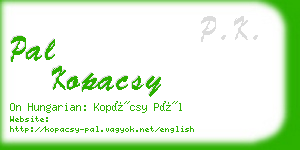 pal kopacsy business card